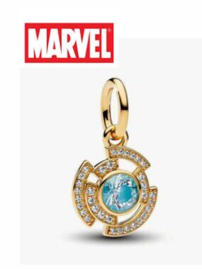 New Iron Man Arc Reactor Gold Charm for Pandora type bracelet or Chain